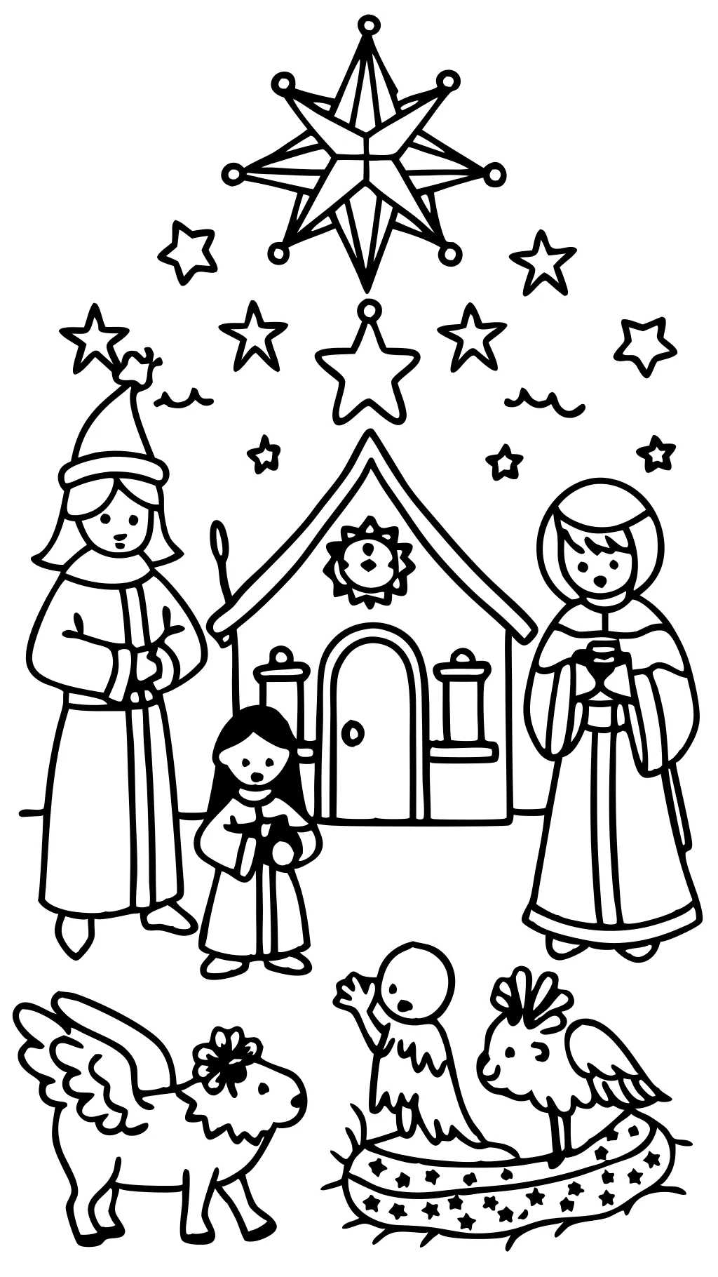 Páginas para colorear de Navidad cristiana gratis